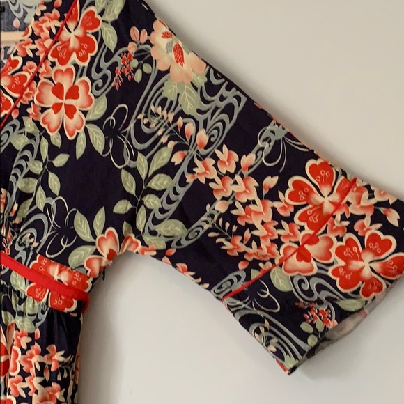 Lucky Brand Floral Empire Waist Side Zip Dress Size: Large - Picture 4 of 8